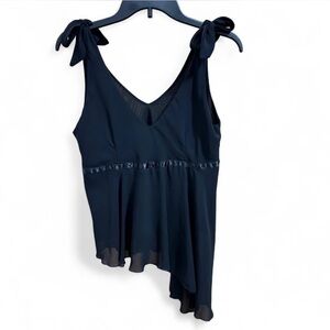 Black y2k asymmetrical top
